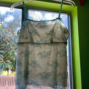 Blue dainty Lace cami with floral patterns. Perfect for any cottage core lover!